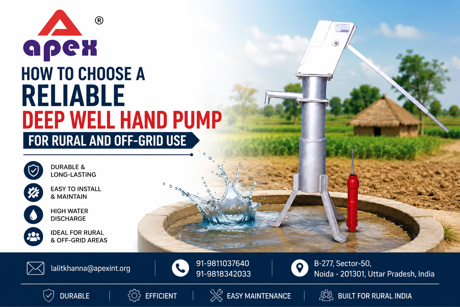 How to Choose a Reliable Deep Well Hand Pump for Rural and Off-Grid Use